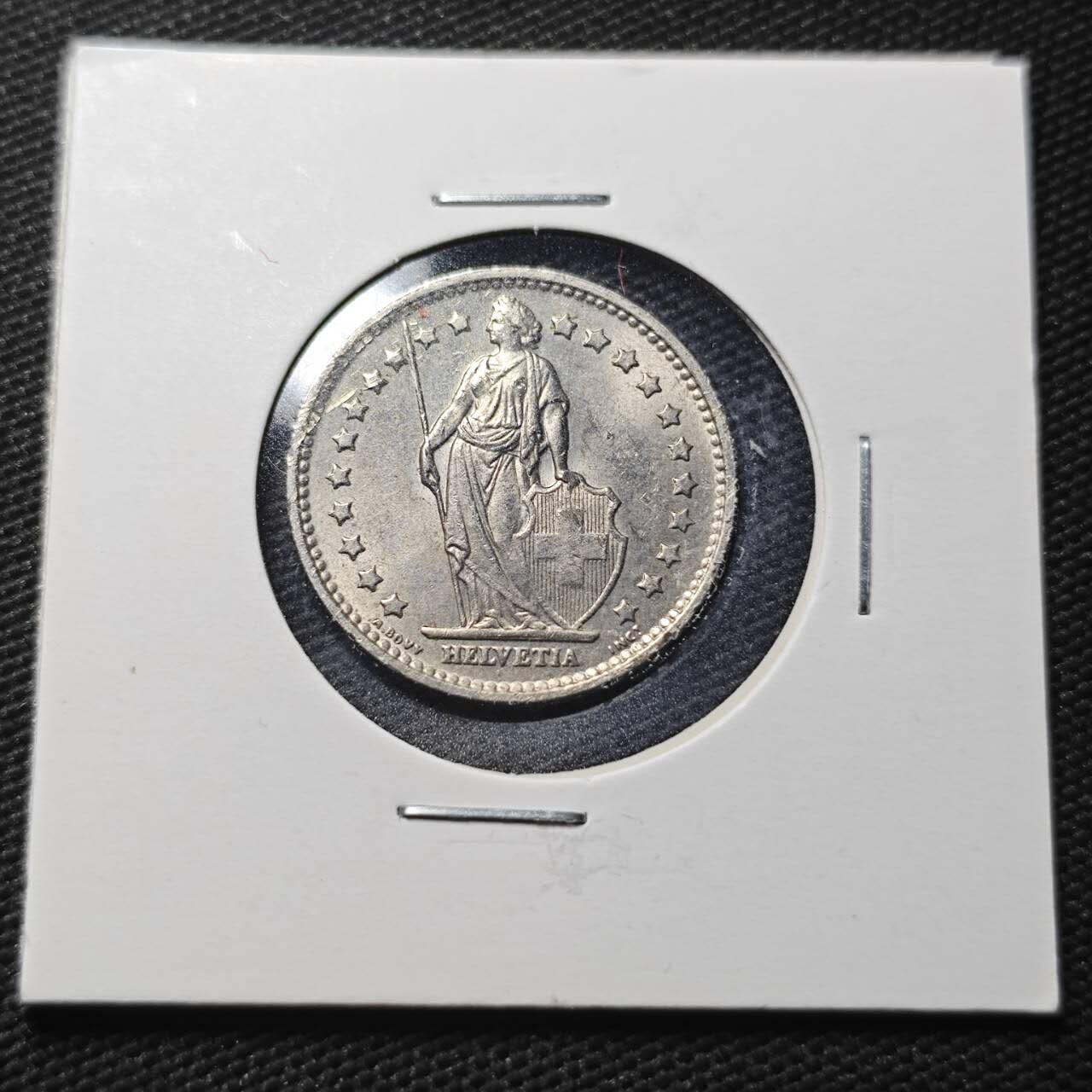 KK钱币收藏小铺  第360场  2月预留时间 周末发货  1970瑞士1法郎好品