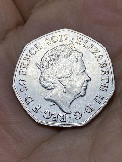 2025年第一百一十九场(总第一百四十五场）外国好品散币(免佣金) - 英国🇬🇧2017年50便士(彼得兔纪念币)