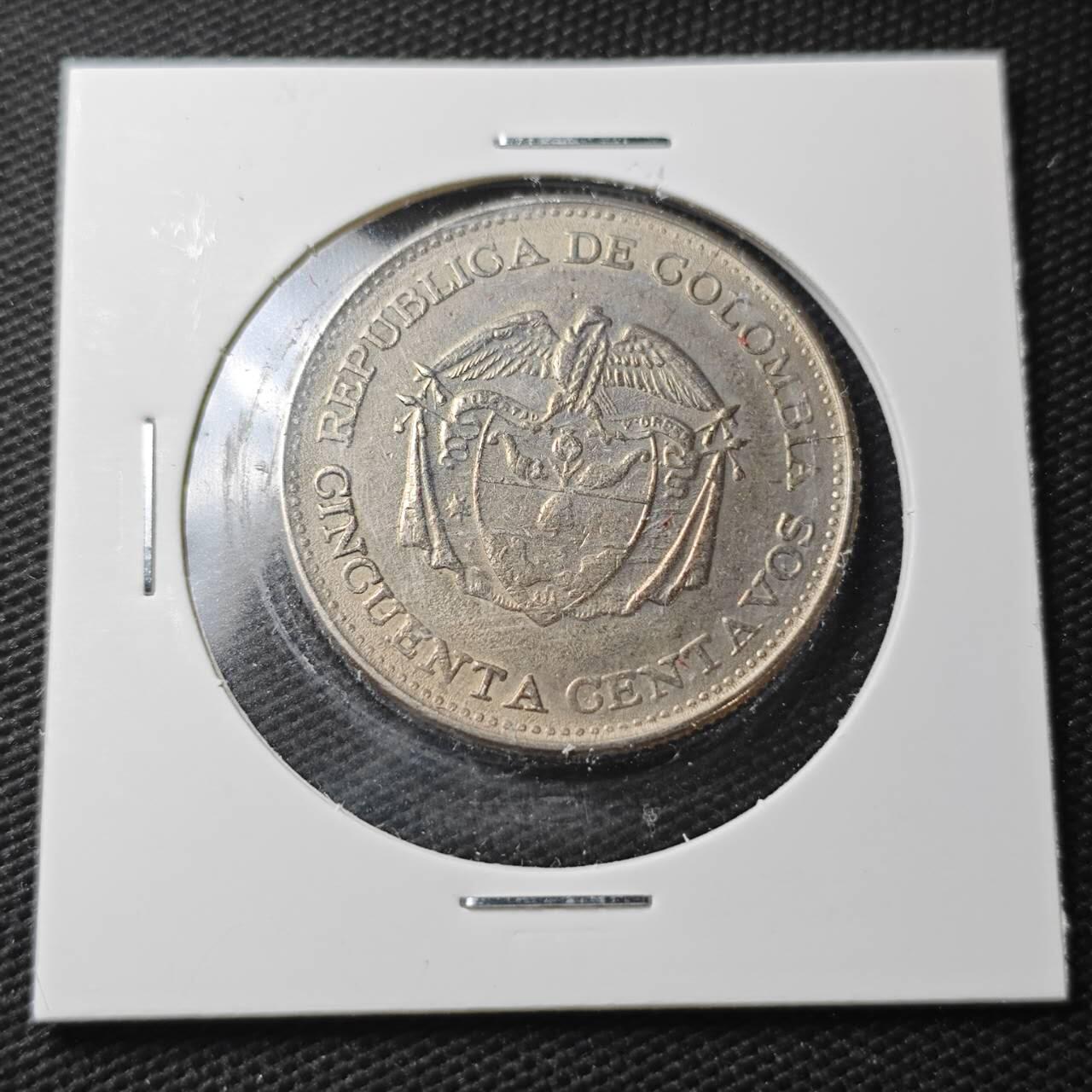 KK钱币收藏小铺  第360场  2月预留时间 周末发货  1963哥伦比亚50分