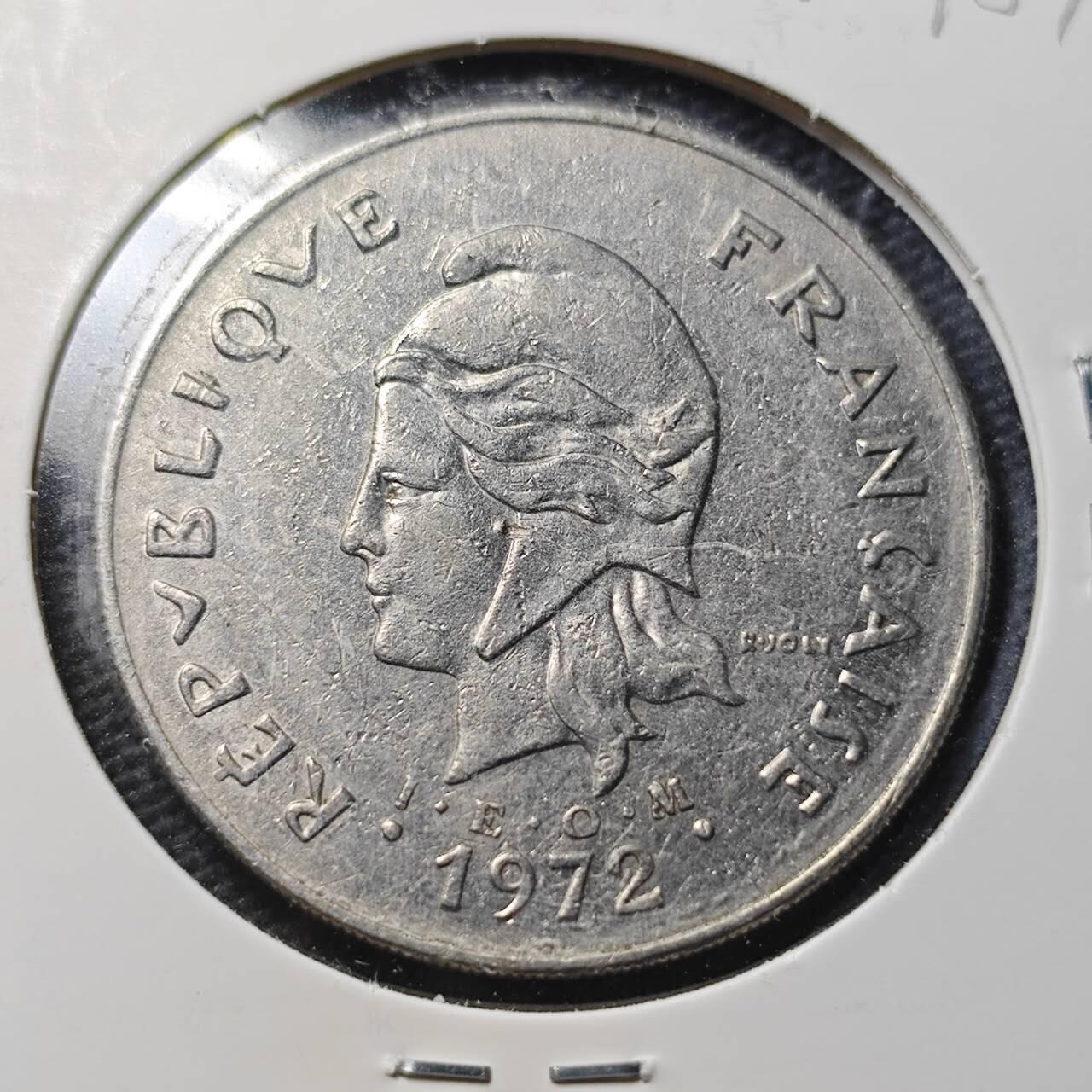 KK钱币收藏小铺  第360场  2月预留时间 周末发货  法属新喀里多尼亚50法郎