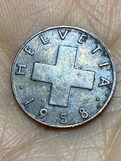 2025年第一百一十九场(总第一百四十五场）外国好品散币(免佣金) - 瑞士🇨🇭1958年1分(B标伯尔尼造)