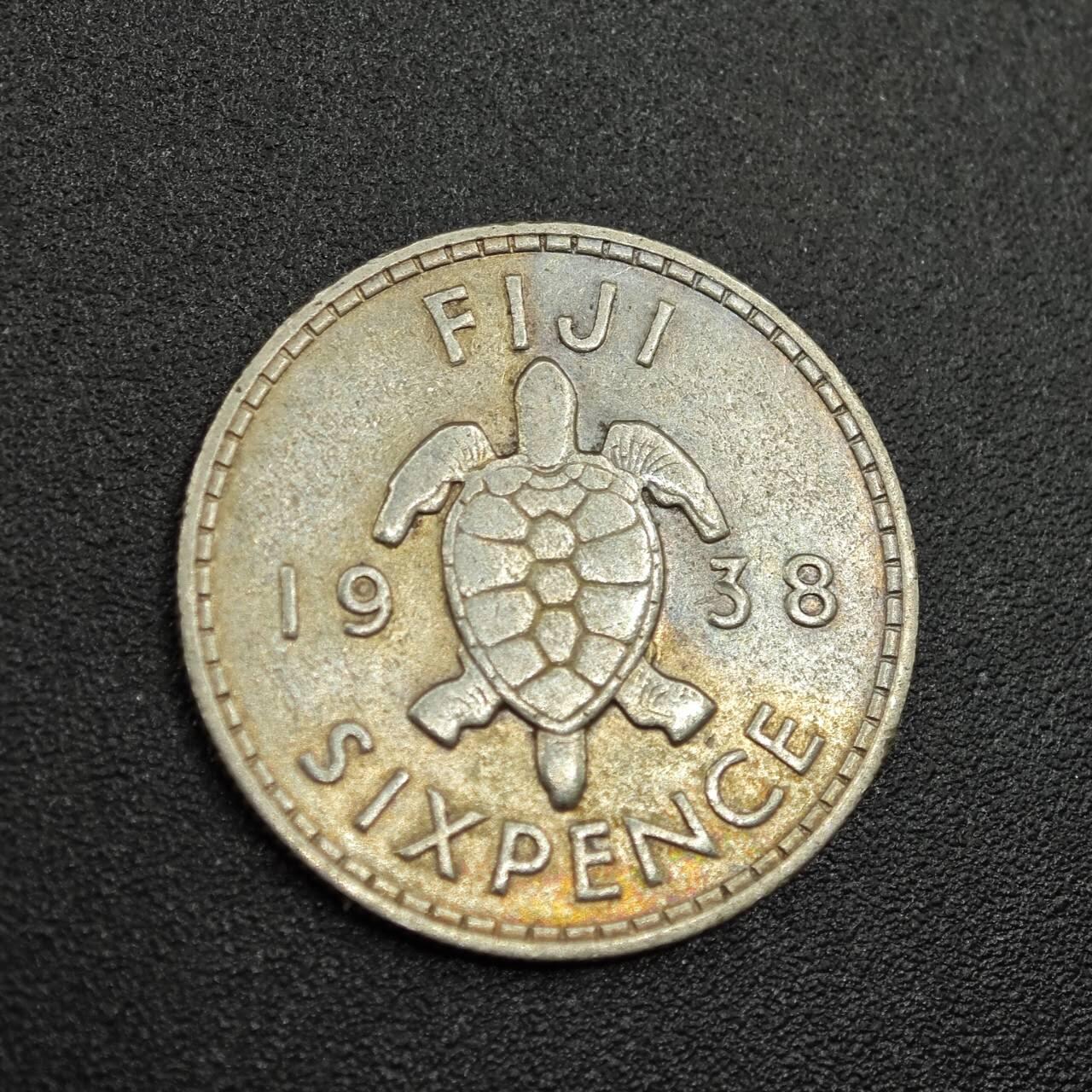 【淘币小摊】限时拍第七百八十拍  小银币场  满百包邮可预留两周  周一统一发货  斐济1938年乔治六世6便士银币