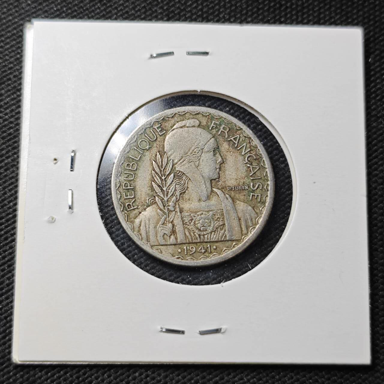 KK钱币收藏小铺  第361场  2月预留时间 周末发货  1941法属印支20分