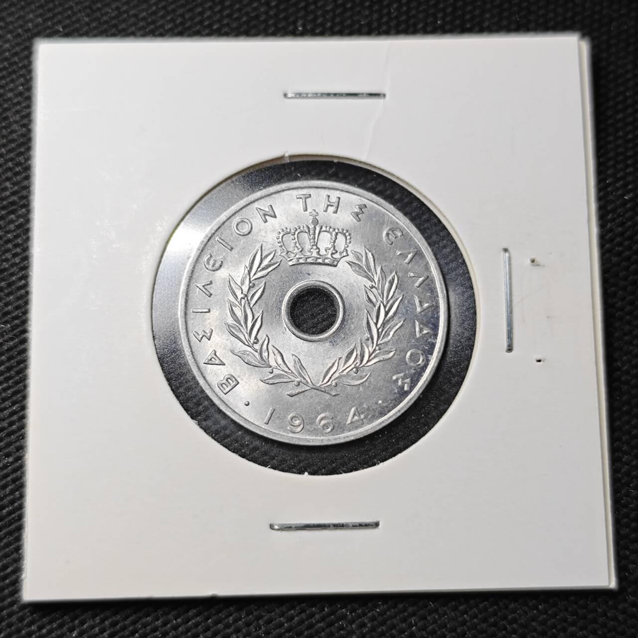 KK钱币收藏小铺  第361场  2月预留时间 周末发货  1964希腊20雷普塔 好品