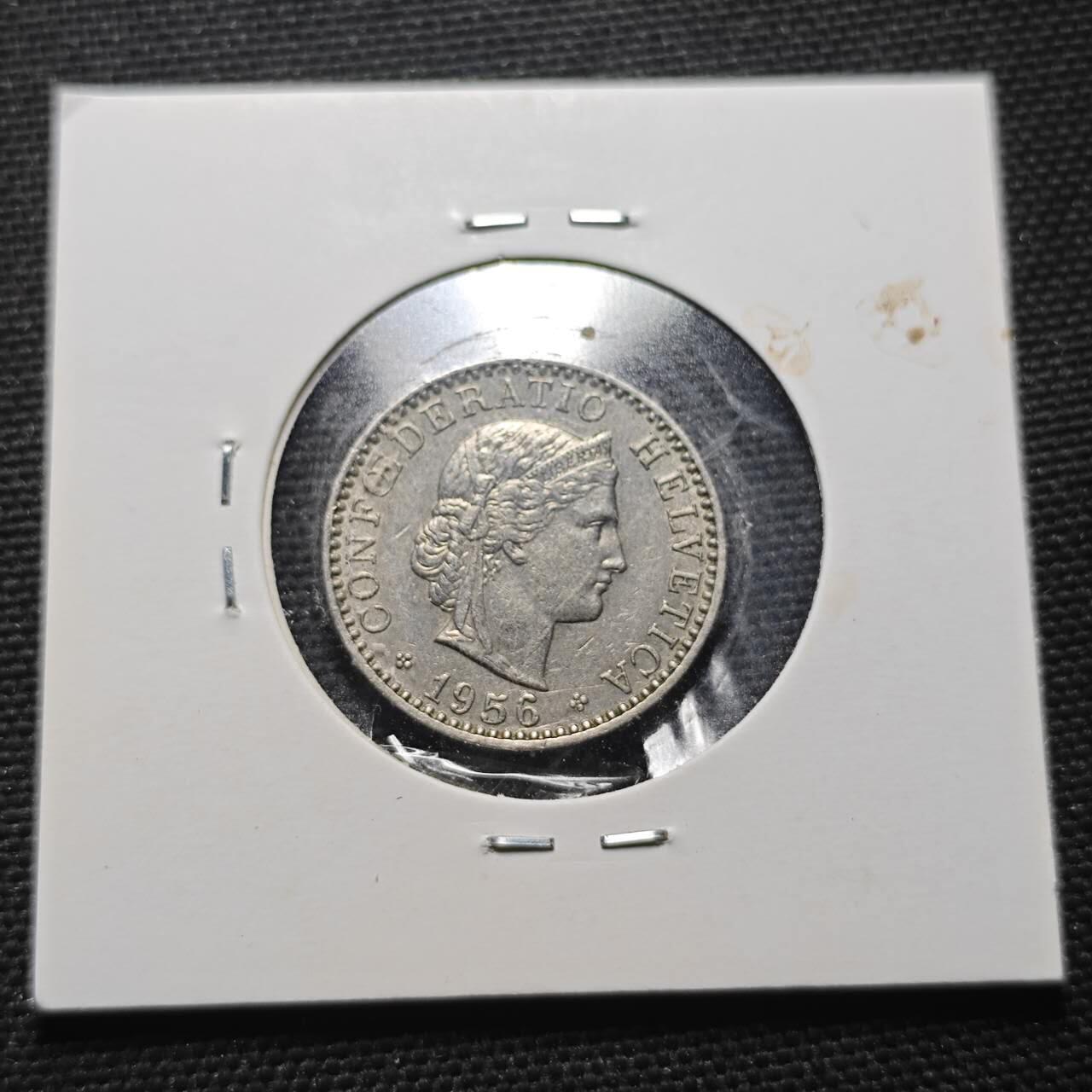 KK钱币收藏小铺  第360场  2月预留时间 周末发货 1956 瑞士20分