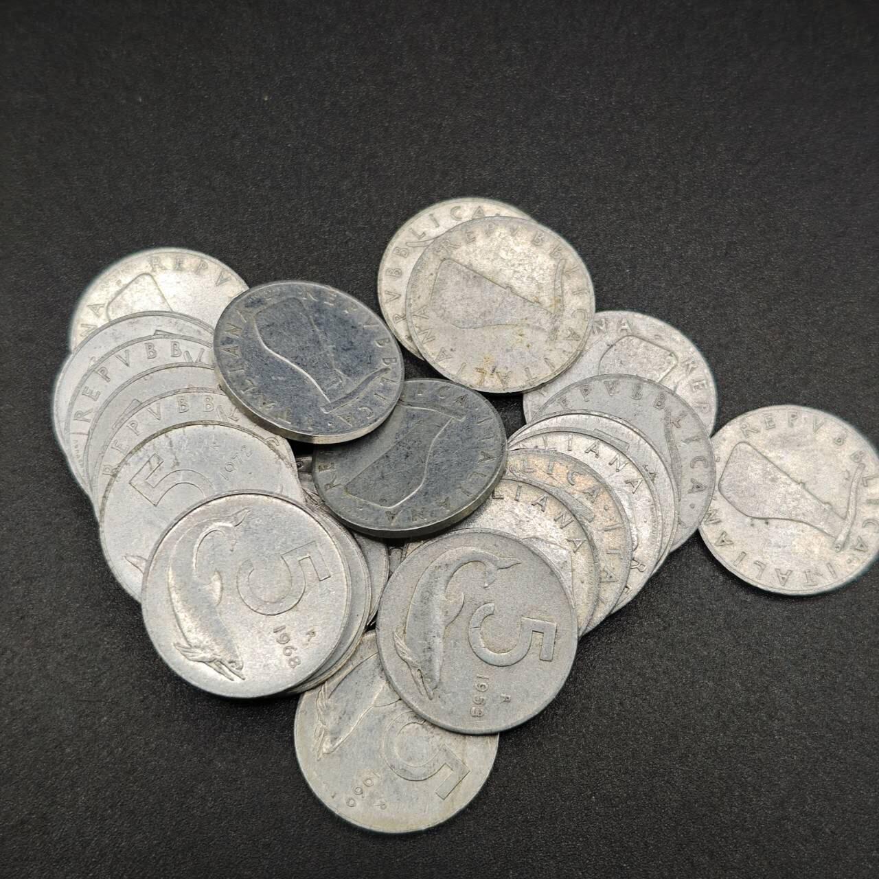 【淘币小摊】实时拍第七百七十九拍   散币场   满百包邮可预留二周 每周一统一发货   意大利5里拉铝币24枚