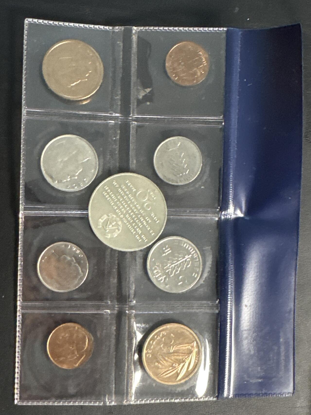 ❤️【币观天下】❤️ 第329期钱币拍卖- 2025.10.31周五晚上6点半场-长期征集拍品 1980年比利时未流通纪念币一套8枚 + 1968年东德国马克思纪念币