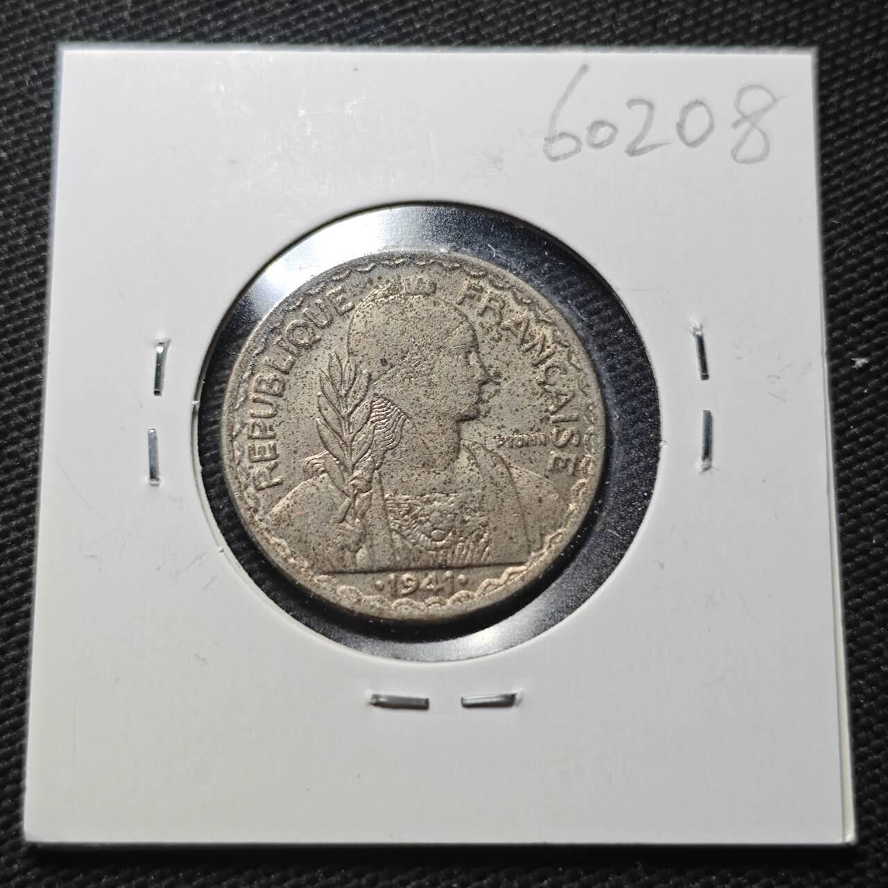 KK钱币收藏小铺  第360场  2月预留时间 周末发货  1941法属印支20分