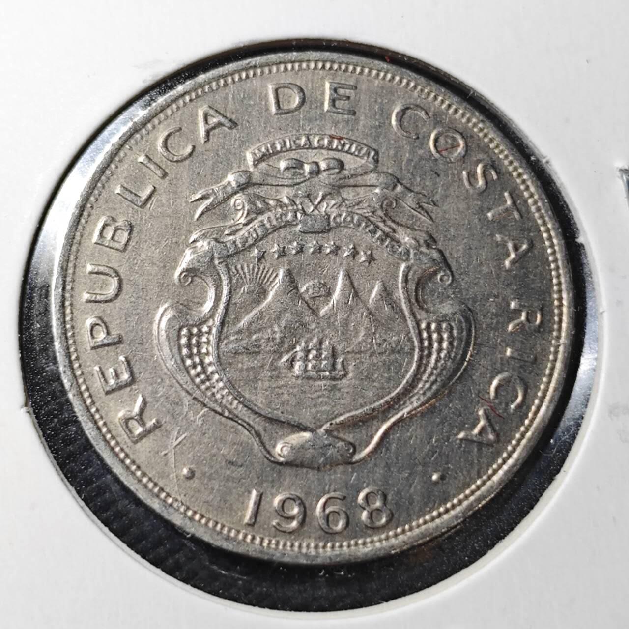 KK钱币收藏小铺  第361场  2月预留时间 周末发货  1968哥斯达黎加50分