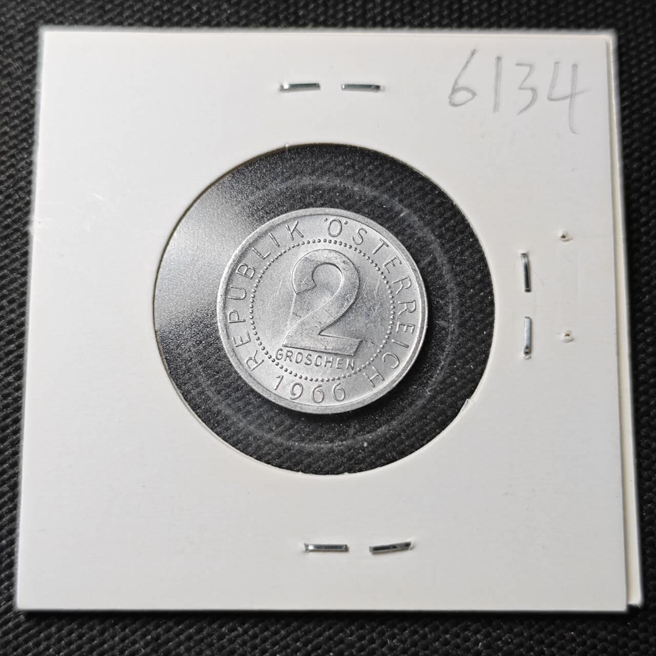 KK钱币收藏小铺  第361场  2月预留时间 周末发货  1966奥地利2分 好品