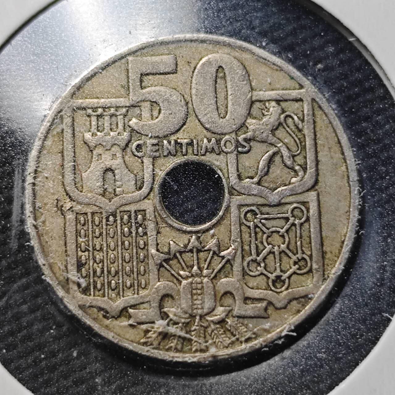 KK钱币收藏小铺  第360场  2月预留时间 周末发货  1949西班牙50比塞塔