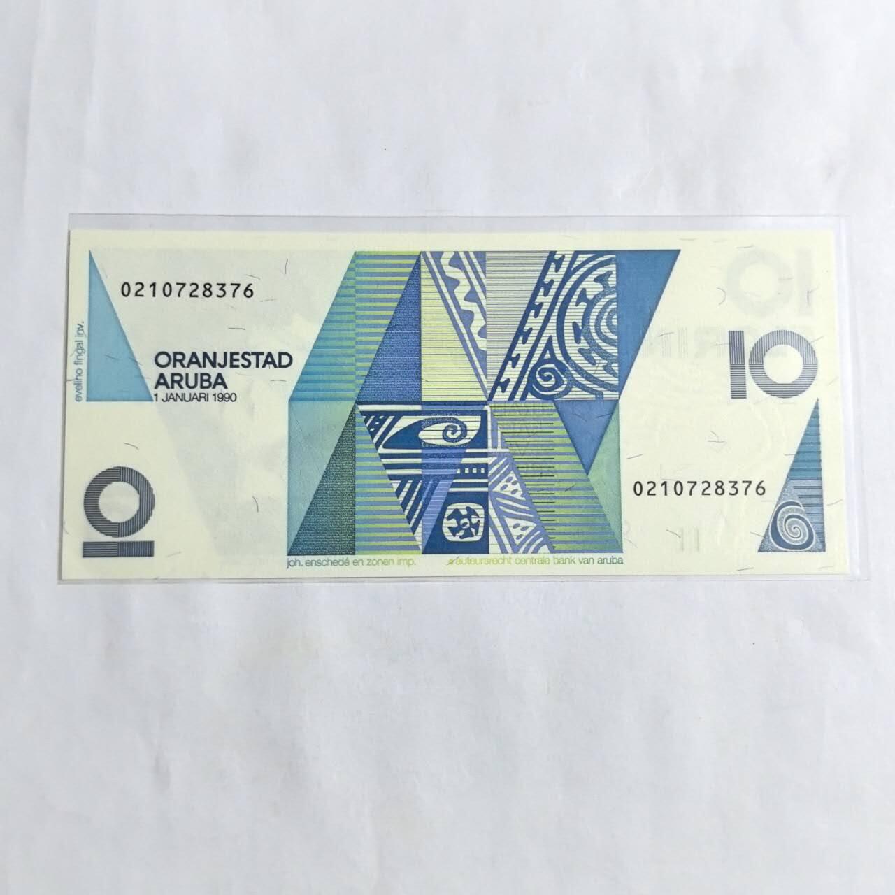 各国外币第96期 品种好大部分全新 阿鲁巴10弗罗林 1990年初版 全新