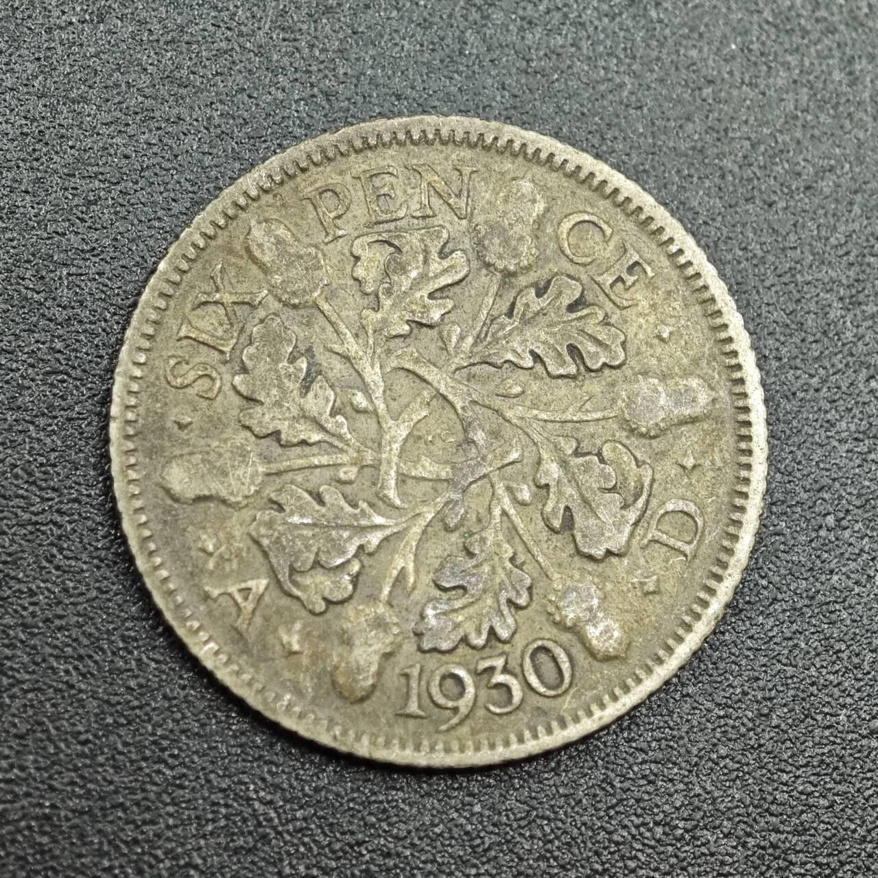 【淘币小摊】限时拍第七百八十拍  小银币场  满百包邮可预留两周  周一统一发货  英国1930年乔治五世6便士银币