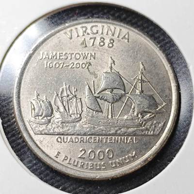 KK钱币收藏小铺  第361场  2月预留时间 周末发货 -  2000美国25分纪念币