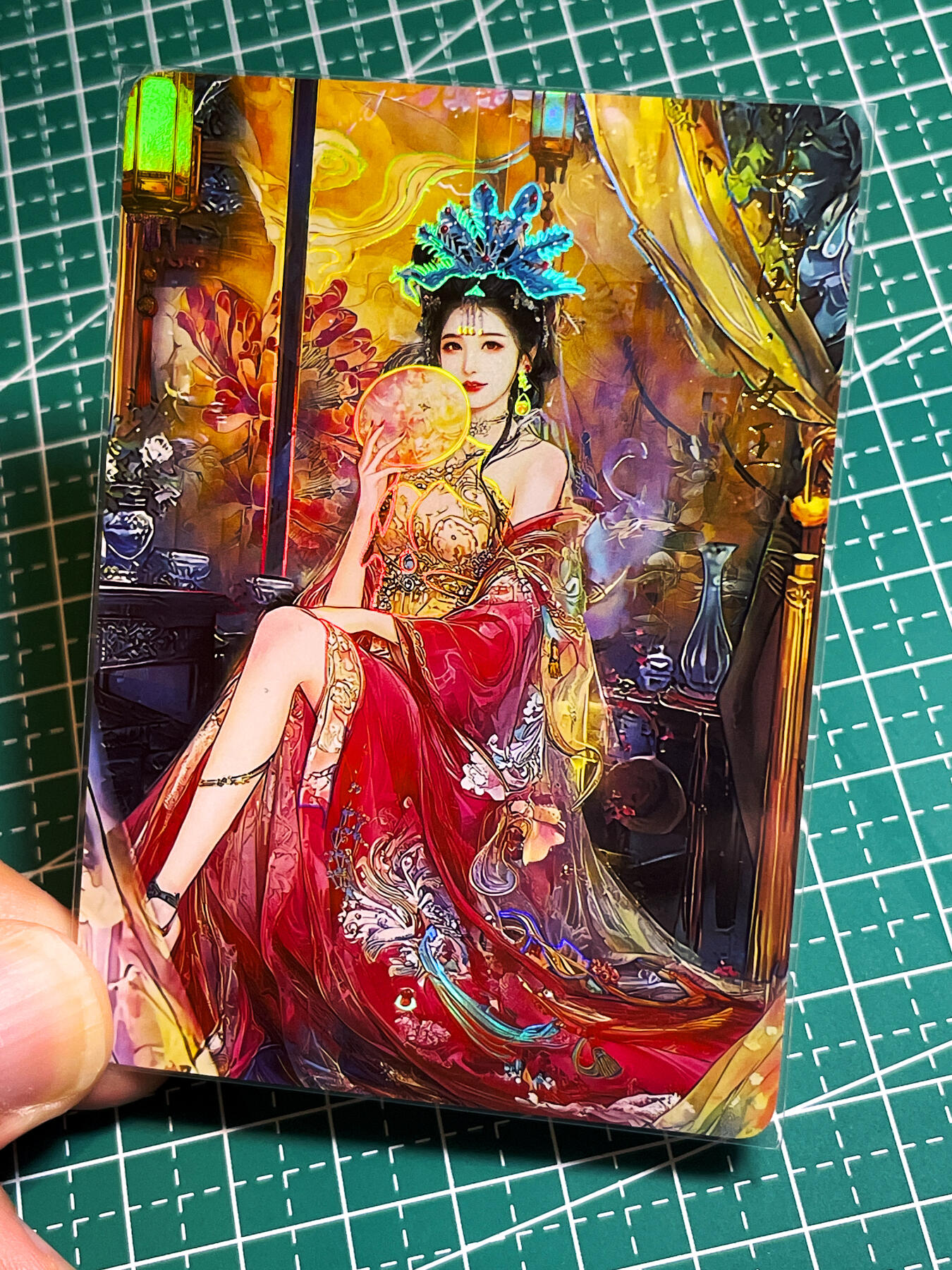 显眼宝35期 佣金1起 10月29日晚20:30截拍  造物卡牌   墨烬红颜系列    女儿国王    共1张   彩闪工艺   大卡尺寸  63*88