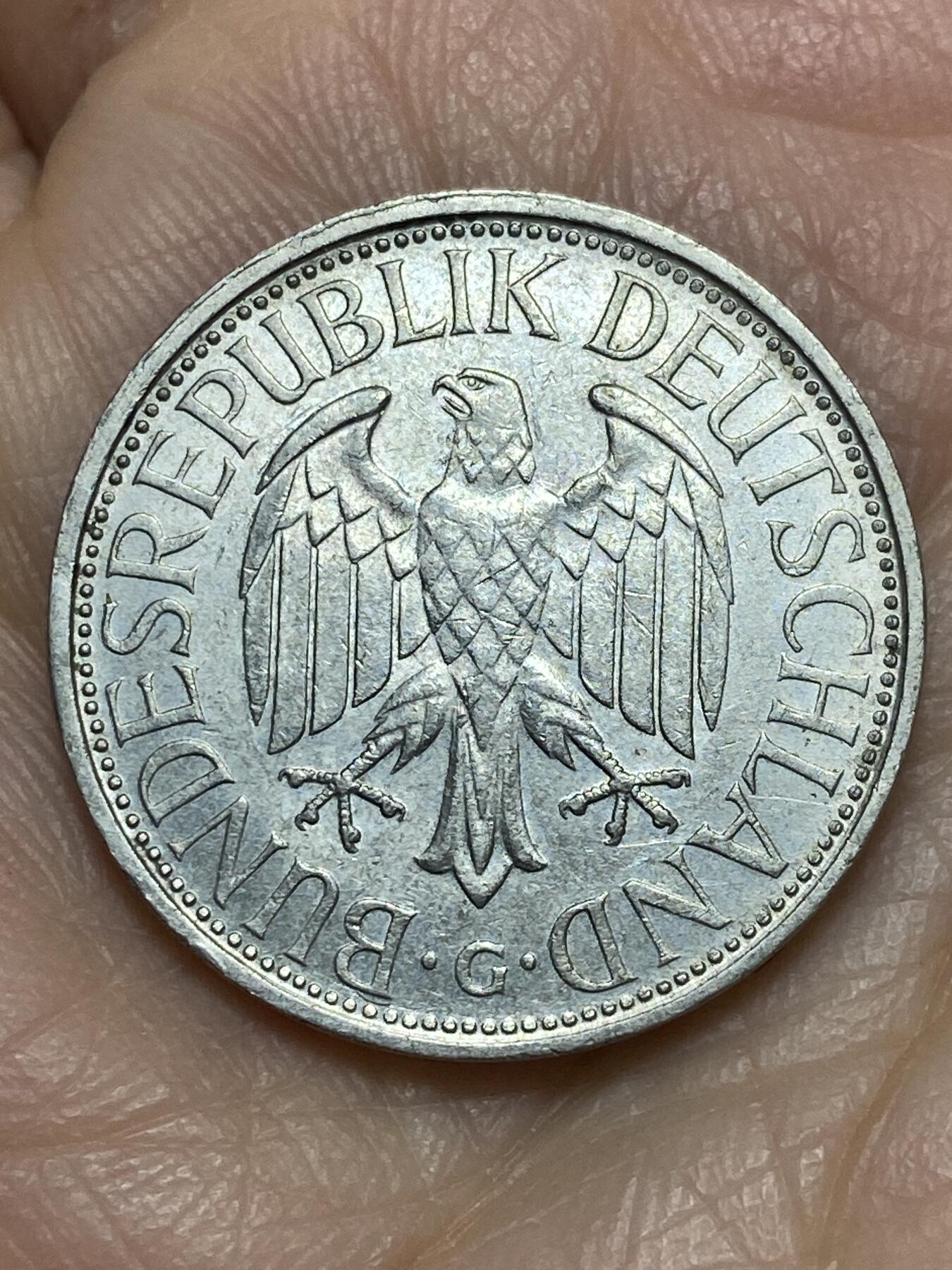 2025年第一百一十九场(总第一百四十五场）外国好品散币(免佣金) 德国🇩🇪1971年1马克(G标，卡尔斯鲁厄造)