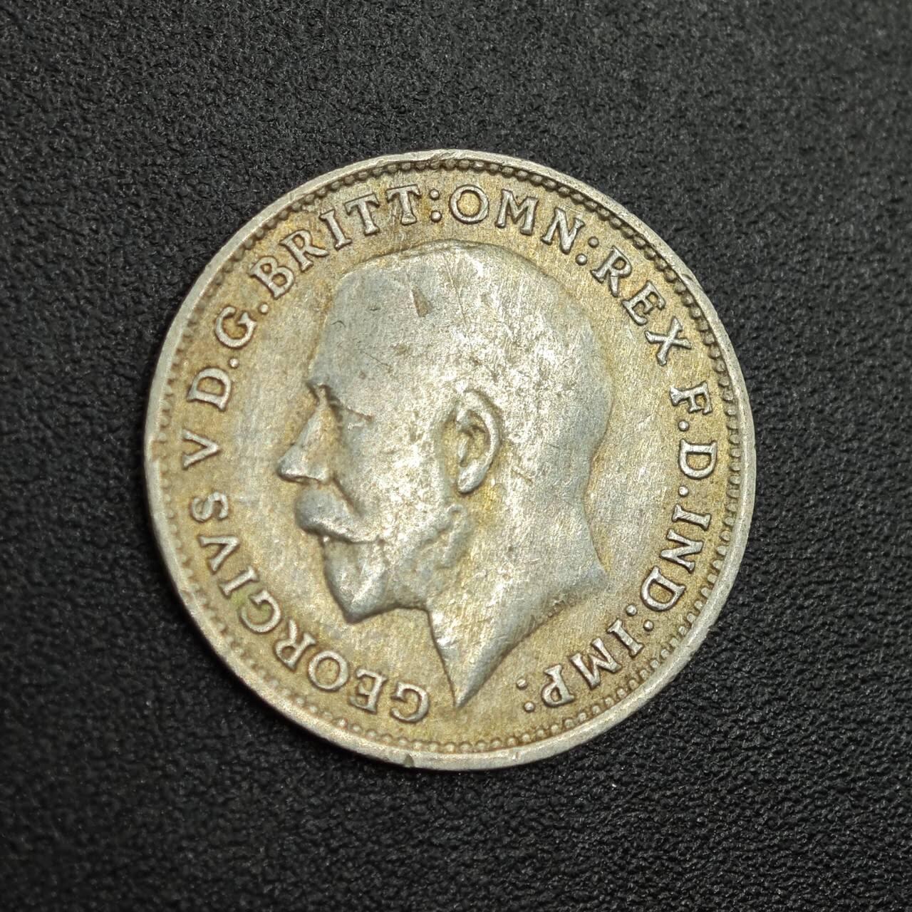 【淘币小摊】限时拍第七百八十拍  小银币场  满百包邮可预留两周  周一统一发货  英国1921年乔治五世3便士银币