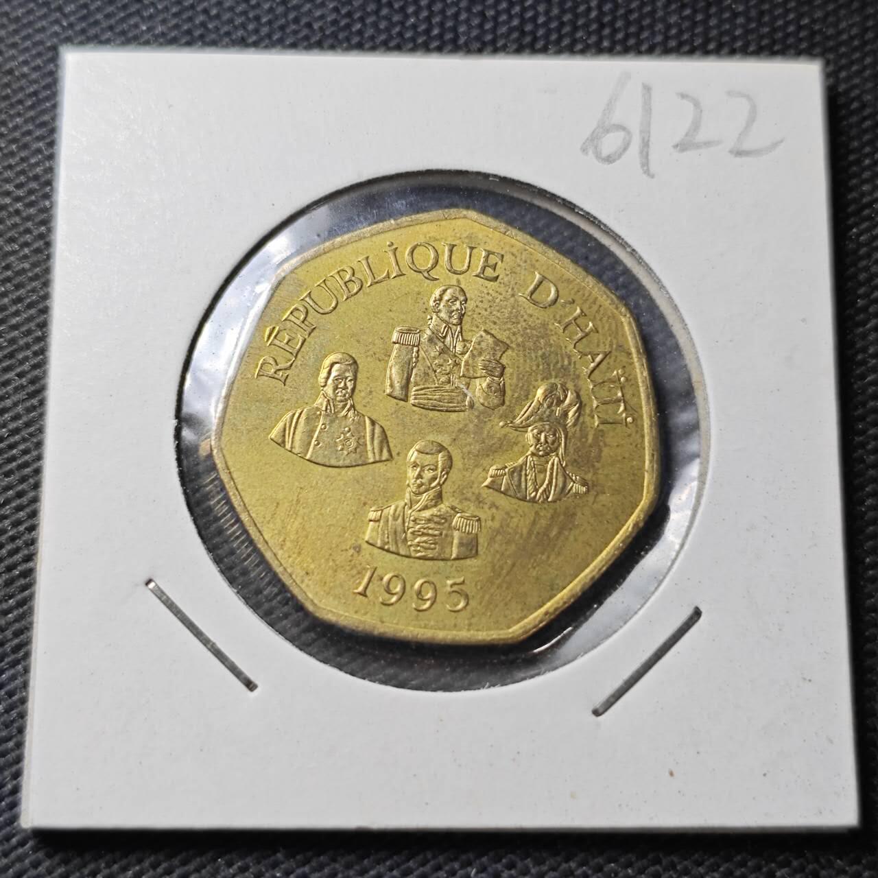 KK钱币收藏小铺  第361场  2月预留时间 周末发货  1995海地5古德