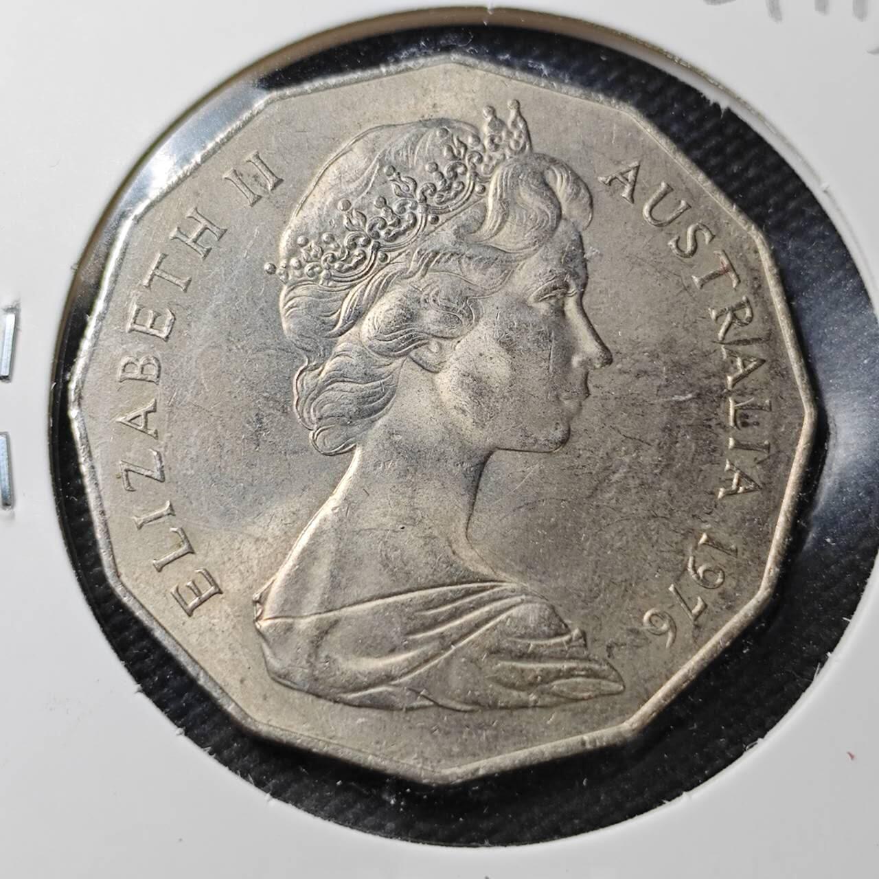 KK钱币收藏小铺  第361场  2月预留时间 周末发货  1976澳大利亚50便士铜币