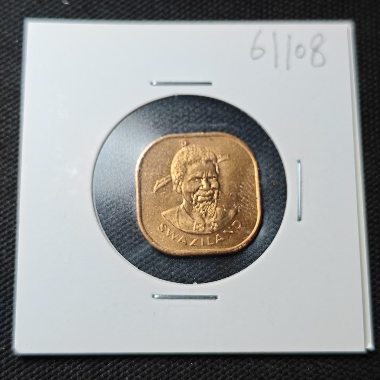 KK钱币收藏小铺  第361场  2月预留时间 周末发货  1975斯威士兰2分铜币 好品