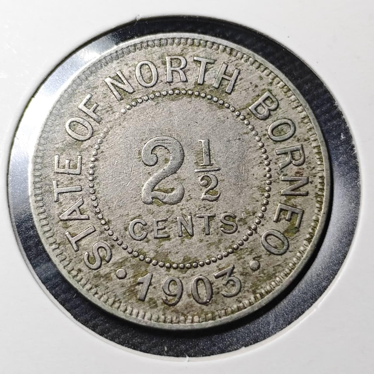 KK钱币收藏小铺  第361场  2月预留时间 周末发货  1903英属北婆罗洲2.5分镍币