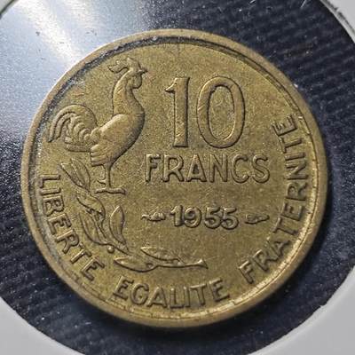 KK钱币收藏小铺  第360场  2月预留时间 周末发货 -  法国10法郎铜币