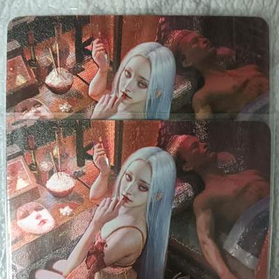 花开卡拍第45期（11月2号周日截拍，品控勿拍!!!拍品不寄存，运费5元，自制卡难免瑕疵，可能存在轻微撞角爆边等出厂瑕疵，品控介意勿拍！） - 焱卡 妖姬传 画皮 双服饰 2张 幻彩粗闪