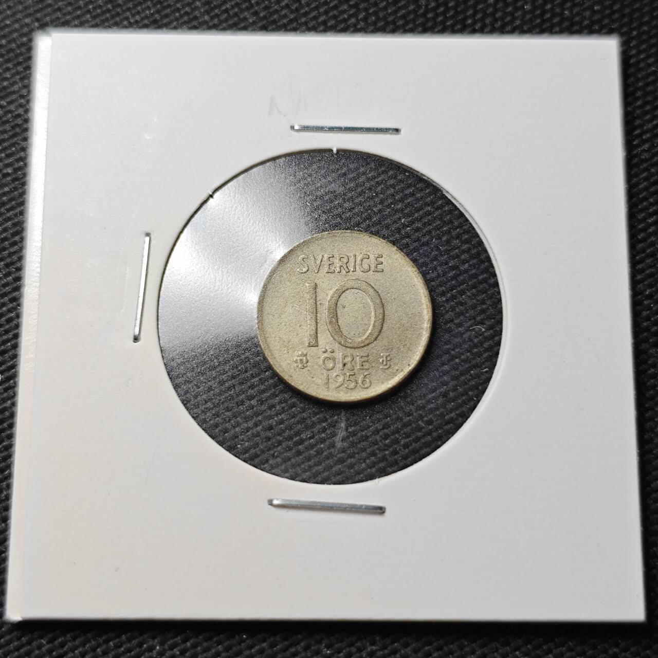 KK钱币收藏小铺  第361场  2月预留时间 周末发货  1956瑞典10欧尔银币