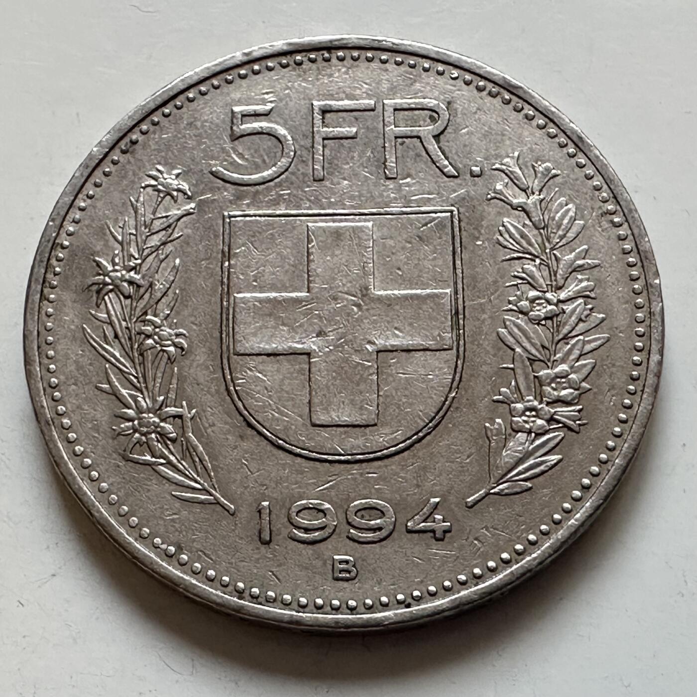 🌹外币初藏🌹🐯2025年第121场  每周二四六晚8️⃣点 哈萨克纪念币 瑞士1994年五法郎