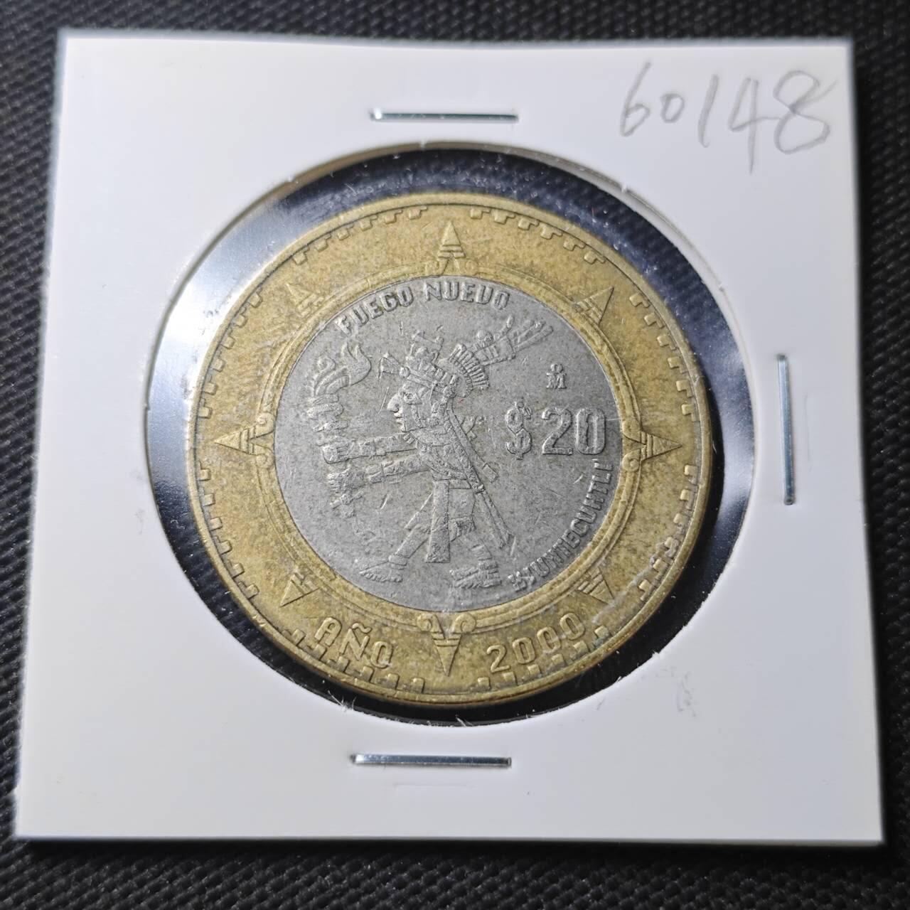 KK钱币收藏小铺  第360场  2月预留时间 周末发货 2000 墨西哥20比索纪念币