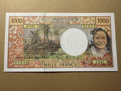 【礼羽收藏】🌏世界钱币拍卖第109期 - 法属太平洋 1000 全新unc 