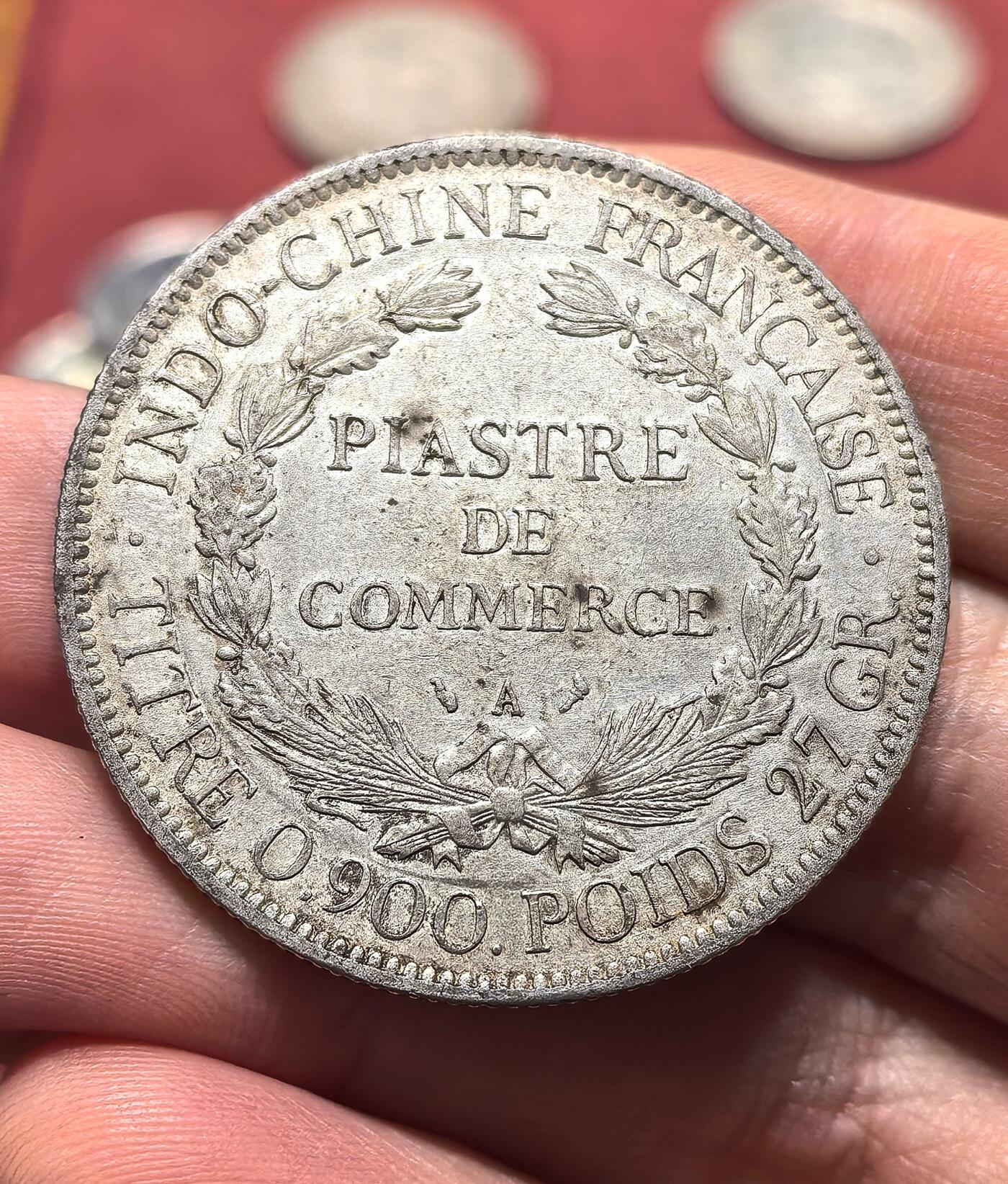 南宋泉阁俄币 外币 国币 专场第十八期 【送拍无额外佣金】 法国 1906年 法属印支1皮亚斯特银币 座洋 老包浆带底光 原味好品