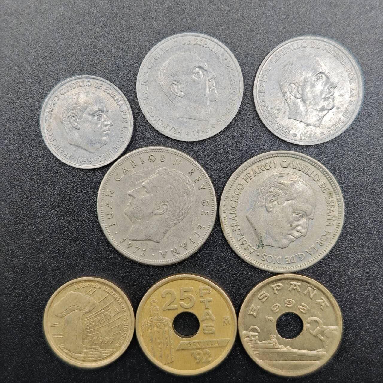 【淘币小摊】实时拍第七百七十九拍   散币场   满百包邮可预留二周 每周一统一发货   西班牙8枚