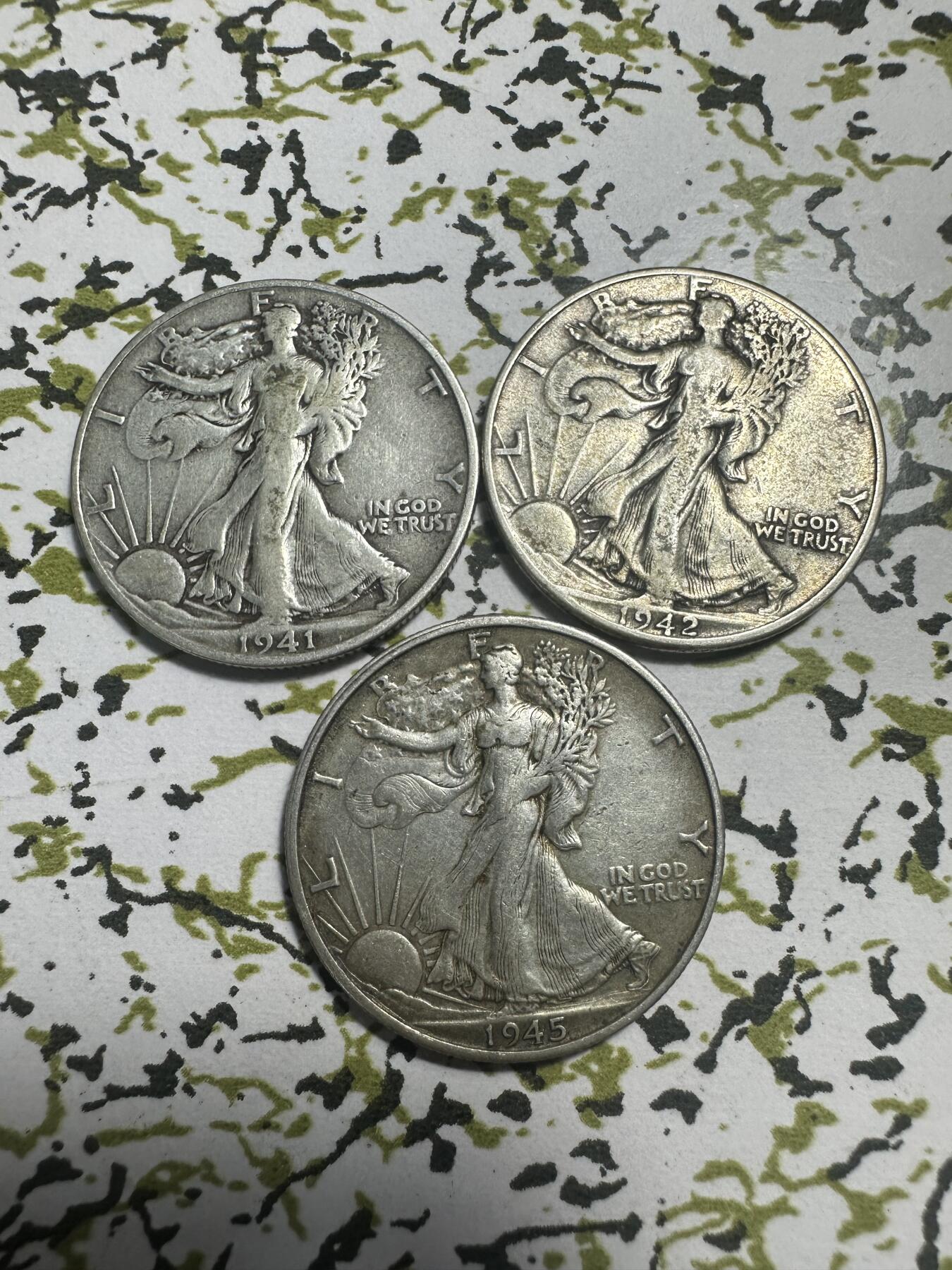 外国钱币，章 美国行走半元3枚