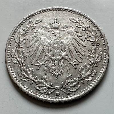 🌹外币初藏🌹🐯2025年第121场  每周二四六晚8️⃣点 哈萨克纪念币 - 德国1913年1/2马克银币