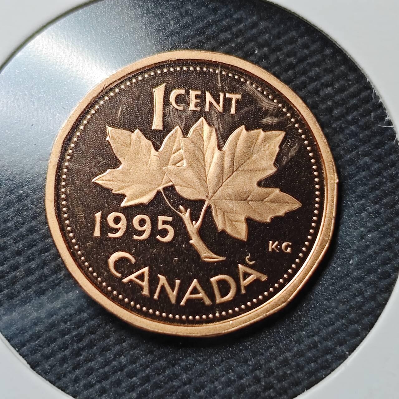 KK钱币收藏小铺  第361场  2月预留时间 周末发货  1995加拿大1分精制币