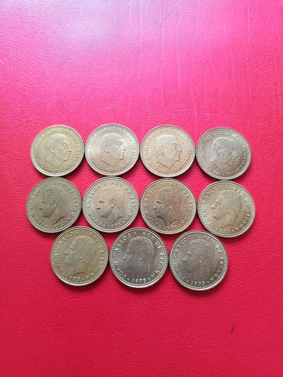 【云涧收藏】第七十五场 - 西班牙1比塞塔11枚，UNC