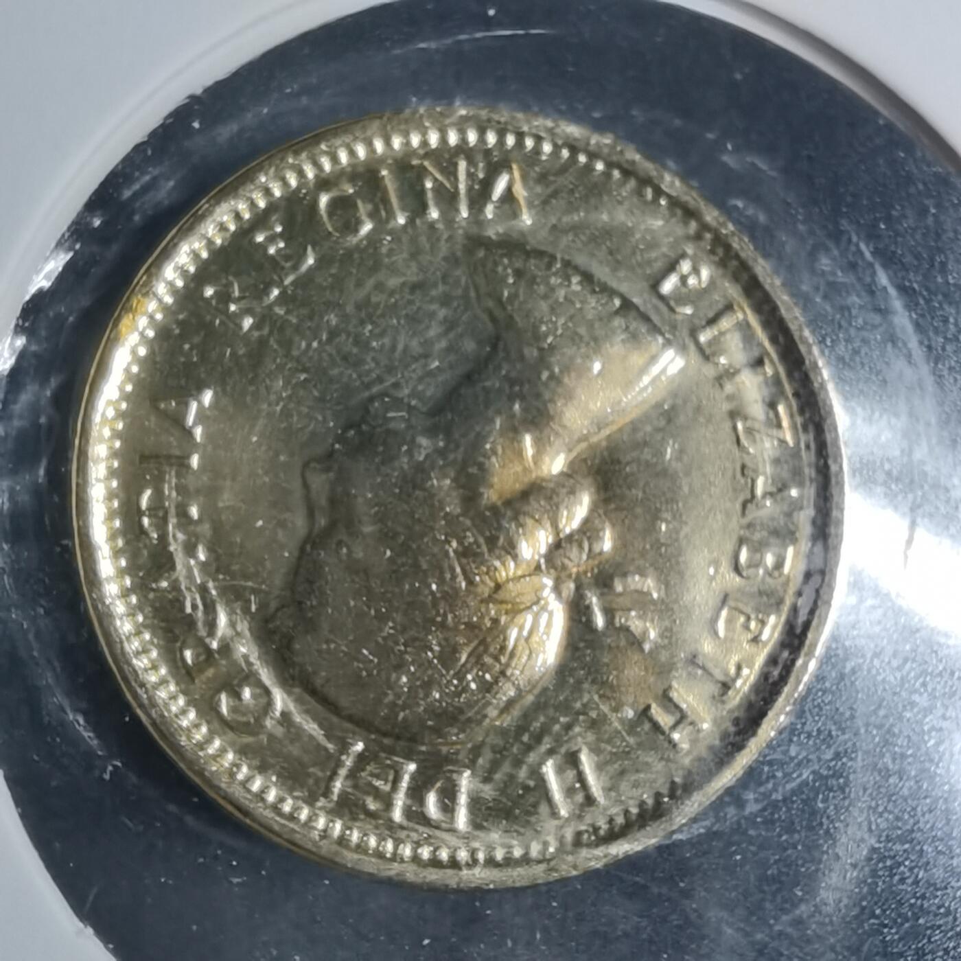 沼泽如烟--第885场 加拿大1957年一分金色镀层