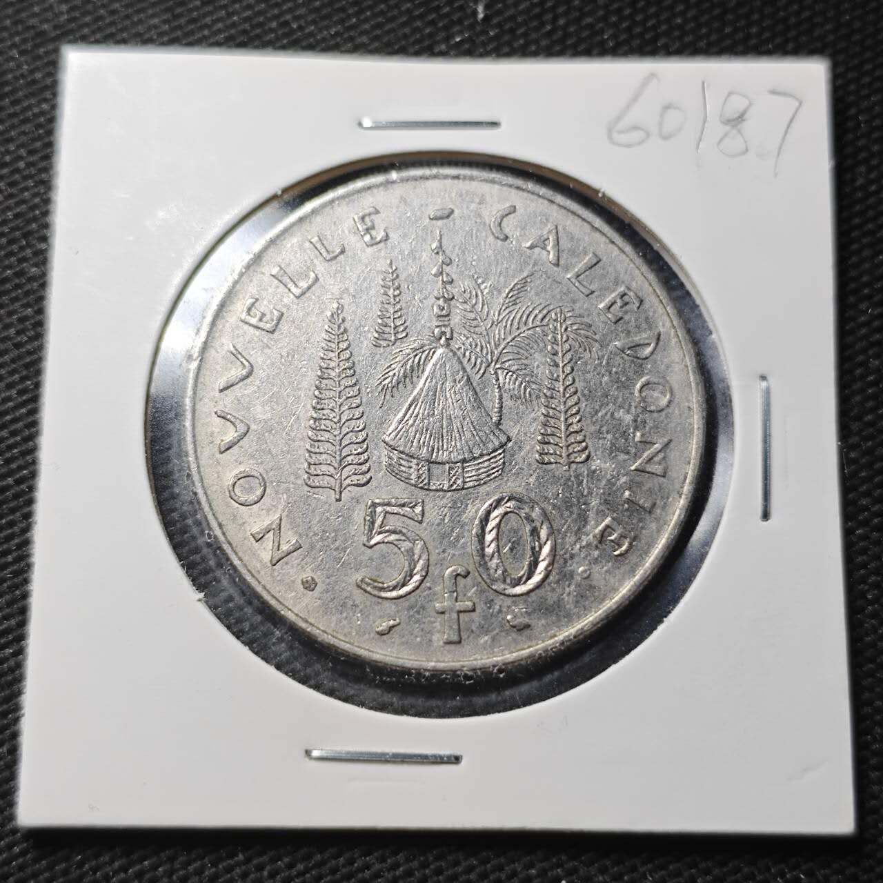 KK钱币收藏小铺  第360场  2月预留时间 周末发货  法属新喀里多尼亚50法郎