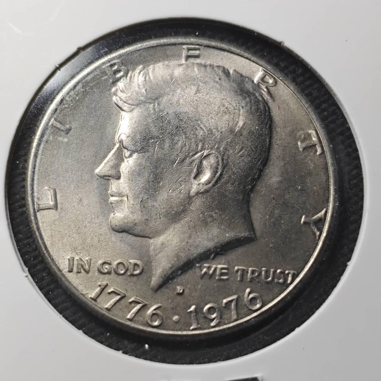 KK钱币收藏小铺  第360场  2月预留时间 周末发货  1976美国50分纪念币 建国200周年