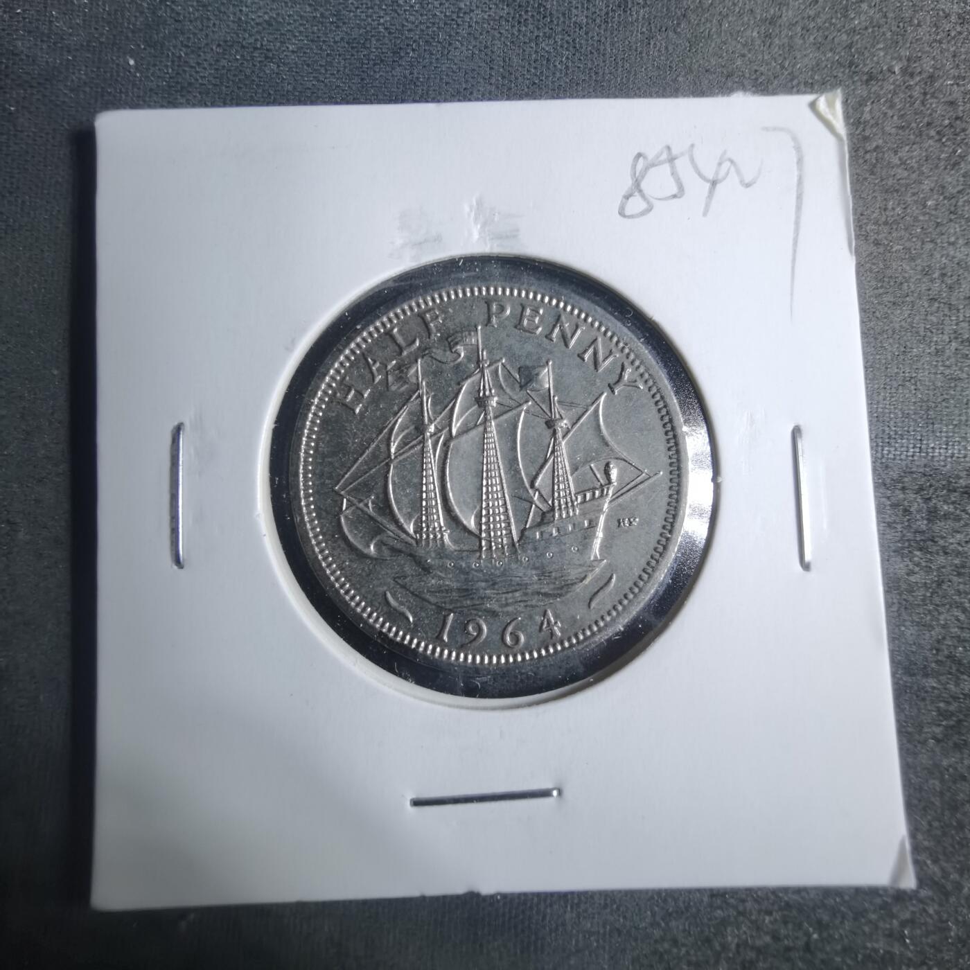 沼泽如烟--第885场 英国1964年半便士有银色镀层