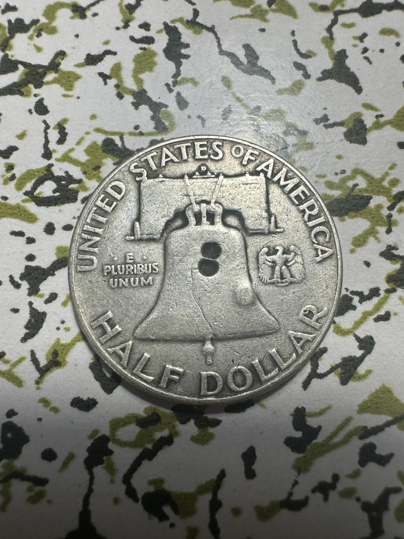 外国钱币，章 美国富兰克林半元银币，12.4g，0.9成银