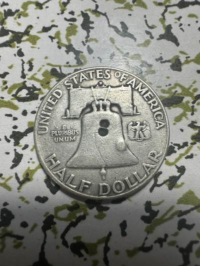 外国钱币，章 美国富兰克林半元银币，12.4g，0.9成银