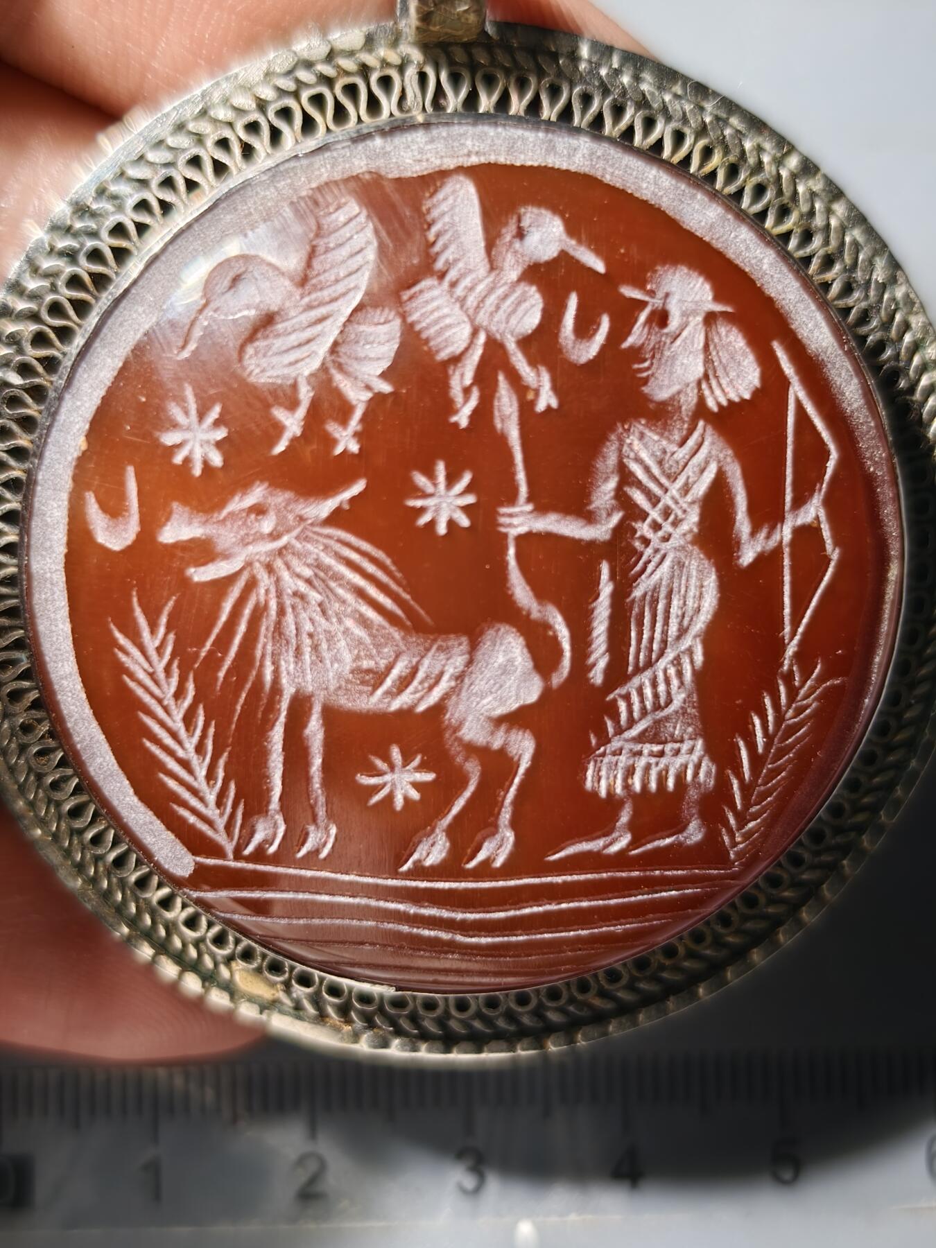 80期回流戒指饰品杂件纪念章丝路钱币专场 中亚回流精工玛瑙饰品