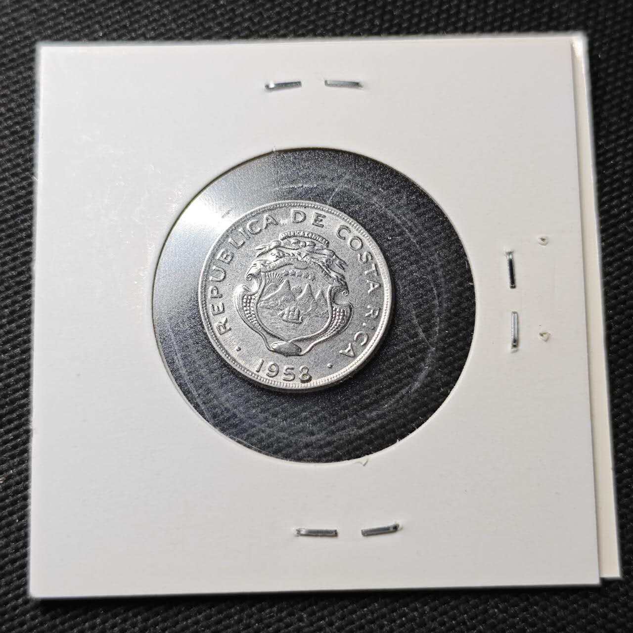 KK钱币收藏小铺  第361场  2月预留时间 周末发货  1958哥斯达黎加10分