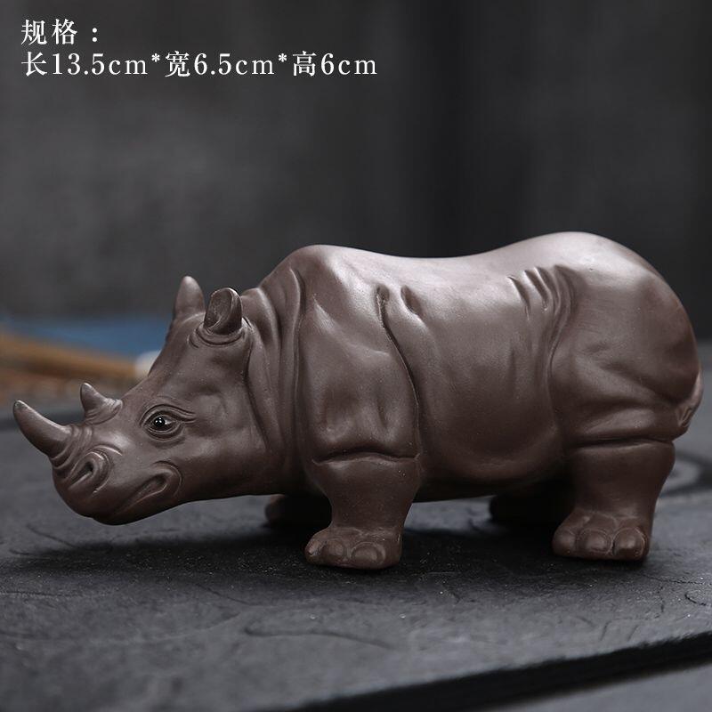 听雨轩（12） 紫砂茶宠摆件 犀牛