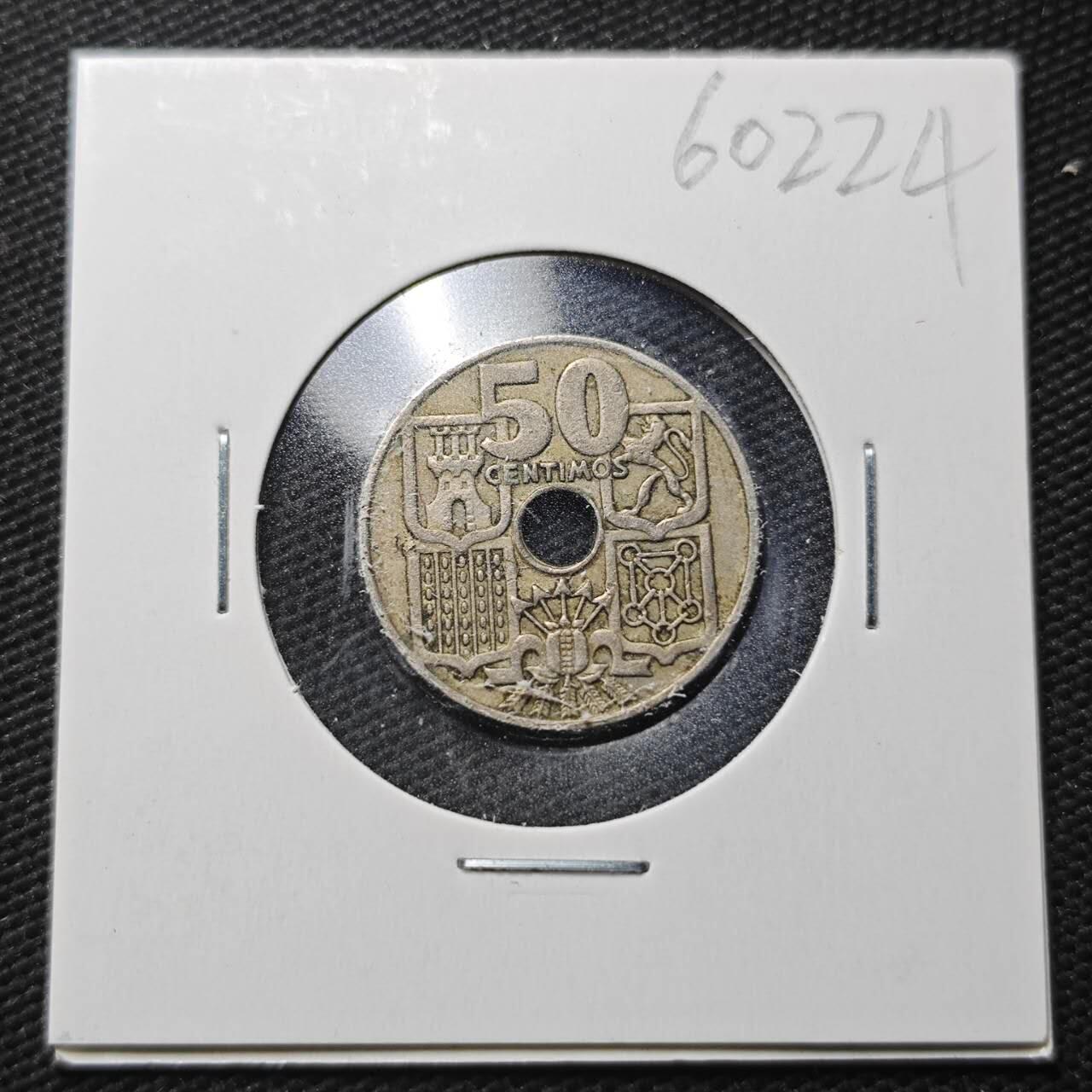 KK钱币收藏小铺  第360场  2月预留时间 周末发货  1949西班牙50比塞塔