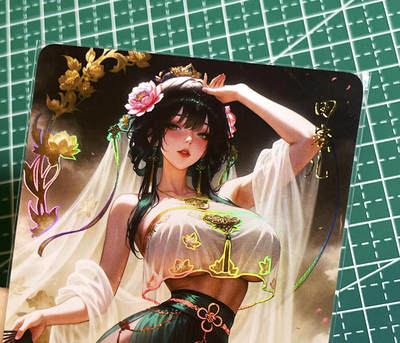 显眼宝35期 佣金1起 10月29日晚20:30截拍  - 造物卡牌   墨烬红颜系列    田密儿    共1张   彩闪工艺   大卡尺寸  63*88