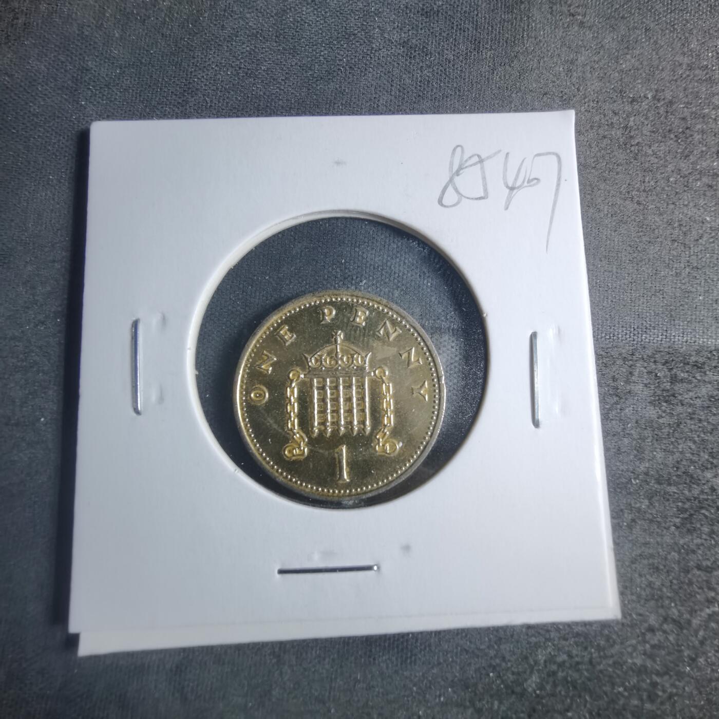 沼泽如烟--第885场 英国1986年1便士金色镀层