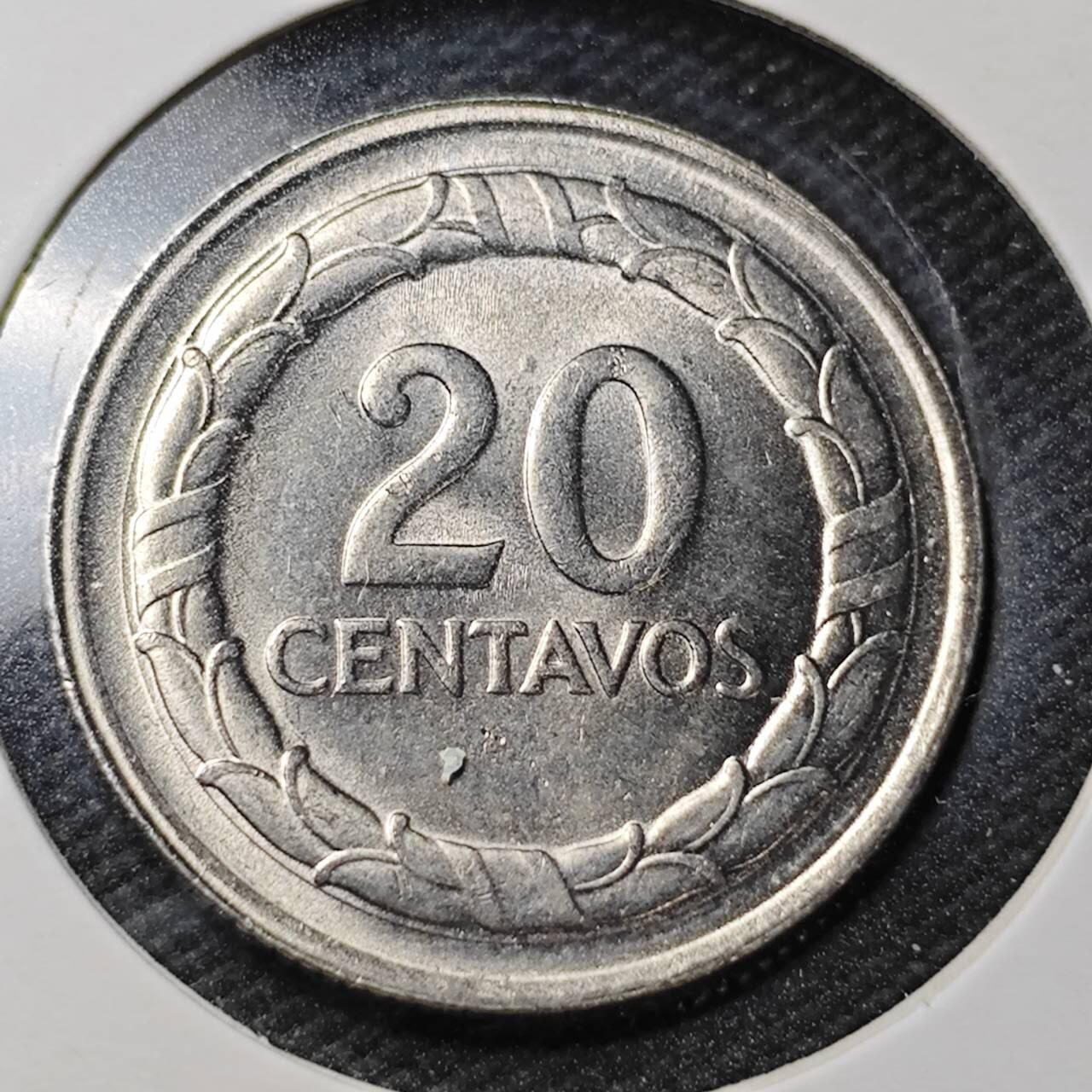 KK钱币收藏小铺  第361场  2月预留时间 周末发货  1968哥伦比亚20分 好品